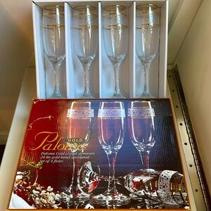 Paloma gold flutes set of  4